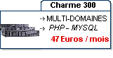 300 Mo d'espce disque, posssibilité d'installer jusqu'a 15 noms de domaines, avec PHP - MySQL, Emails, Alias. 